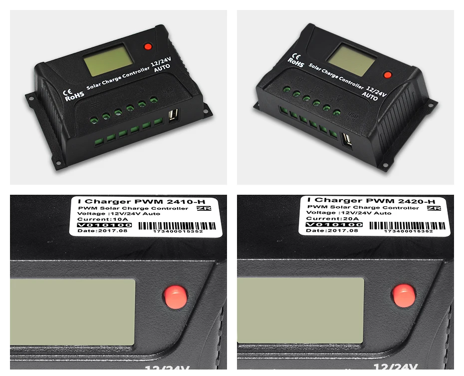 EASUN POWER Solar Charge Controller 10A PWM Solar Charge Controller LCD USB 5V Solar Regulator 12V 24V Voltage Regulator_13