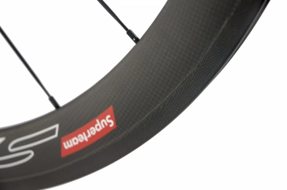 Excellent Front & Rear Carbon Wheelset SUPERTEAM 50mm Carbon Bicycle Wheels Road Bike Wheels R13 Hub Basalt Braking Surface 7