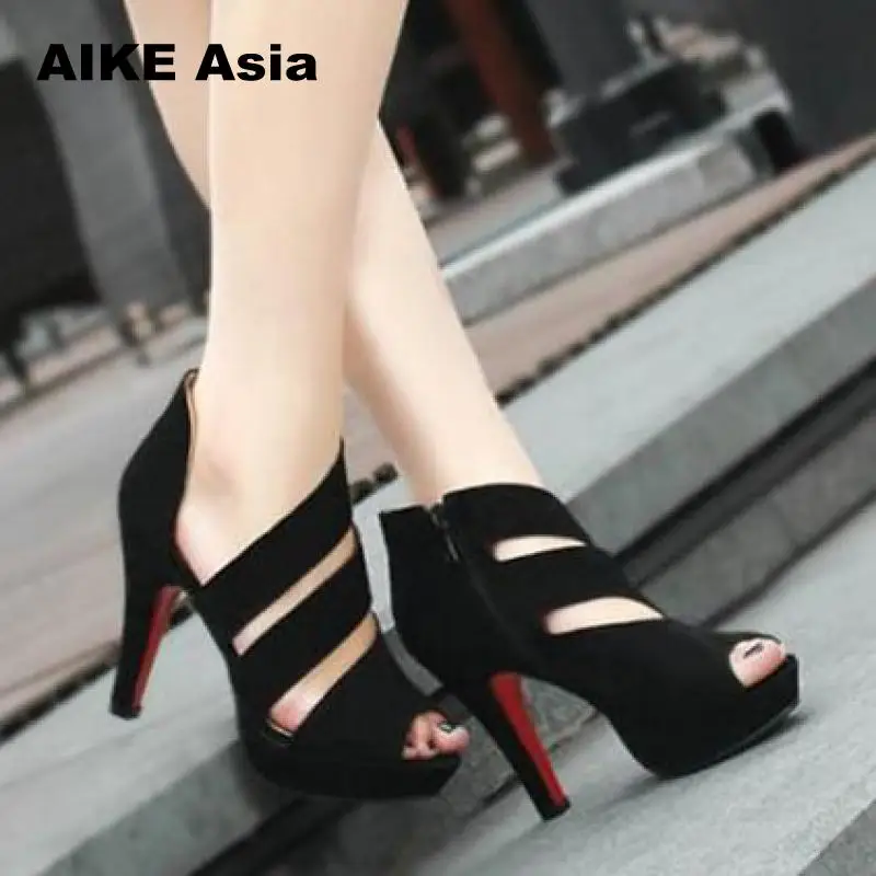 Hot 2018 Sandalia Feminina Summer Gladiator High Heels Peep Toe Sandals Casual Shoes Woman Waterproof Platform Sandals