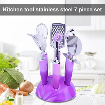 

7 Pcs/Set Kitchen Gadget Set Stainless Steel Utensils with Soft Handles DC156