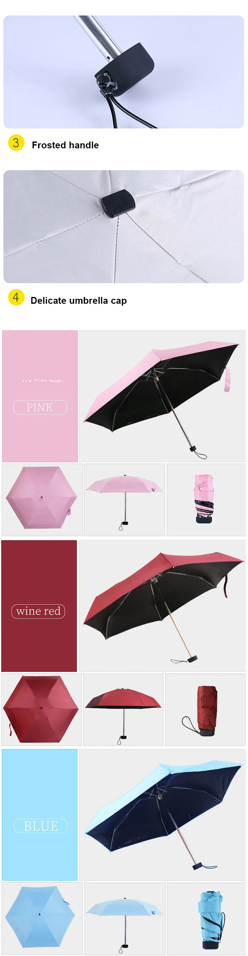 16 см мини складной зонт от дождя Карманный Зонт модный мужской женский подарок для девочек анти-УФ водонепроницаемый портативный зонт для путешествий