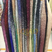 1 ярд градиент цвета Королевский сине-Серебряный блесток ткань стрейч спандекс вышитые сетки африканские Кружева блесток ткань для платья DIY