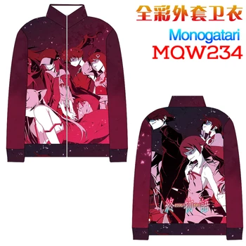 

Anime :Owarimonogatari Zip 3D Print Colours Sweatshirts Women Girls Hiphop Cosplay Costume Streetwear Leisure Jacket Coat Tops