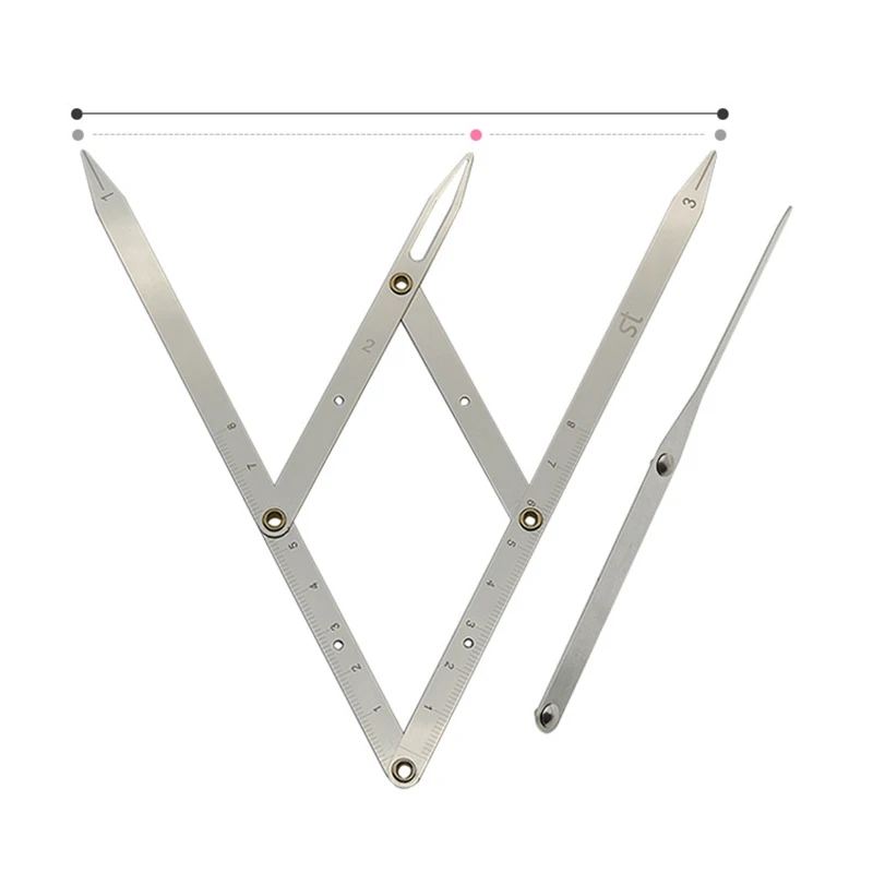 2pcs Stainless steel Golden Ratio CALIPERS Eyebrow Microblading Permanent Makeup Measure Tool Mean Golden Eyebrow DIVIDER      2