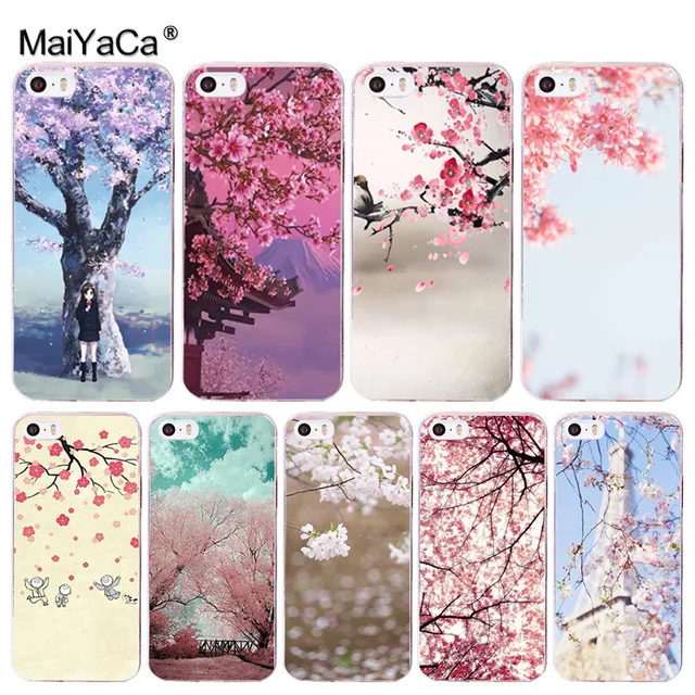 MaiYaCa Plant восточные вишневые розовые цветы для iPhone 4S 5S 6S 7 8 Plus X XR XS MAX чехлы телефонов