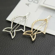 Новые Модные Простые матовые полые Геометрия рыбы форма гладкой для женщин заколки сбоку Зажим Шпилька для волос интимные аксессуары ювелирные