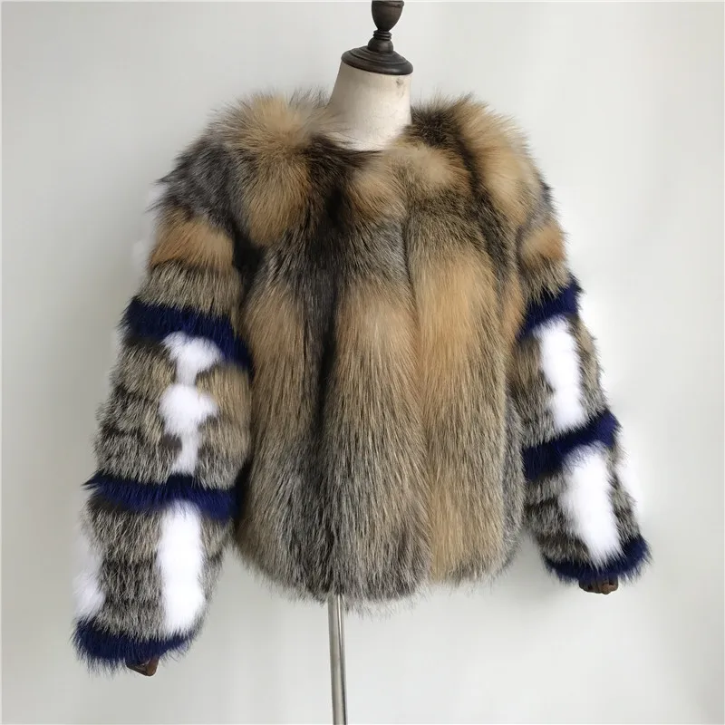 Женская зимняя куртка из натурального Лисьего меха, Высококачественная короткая шуба из красной лисы, модная одежда, пушистая