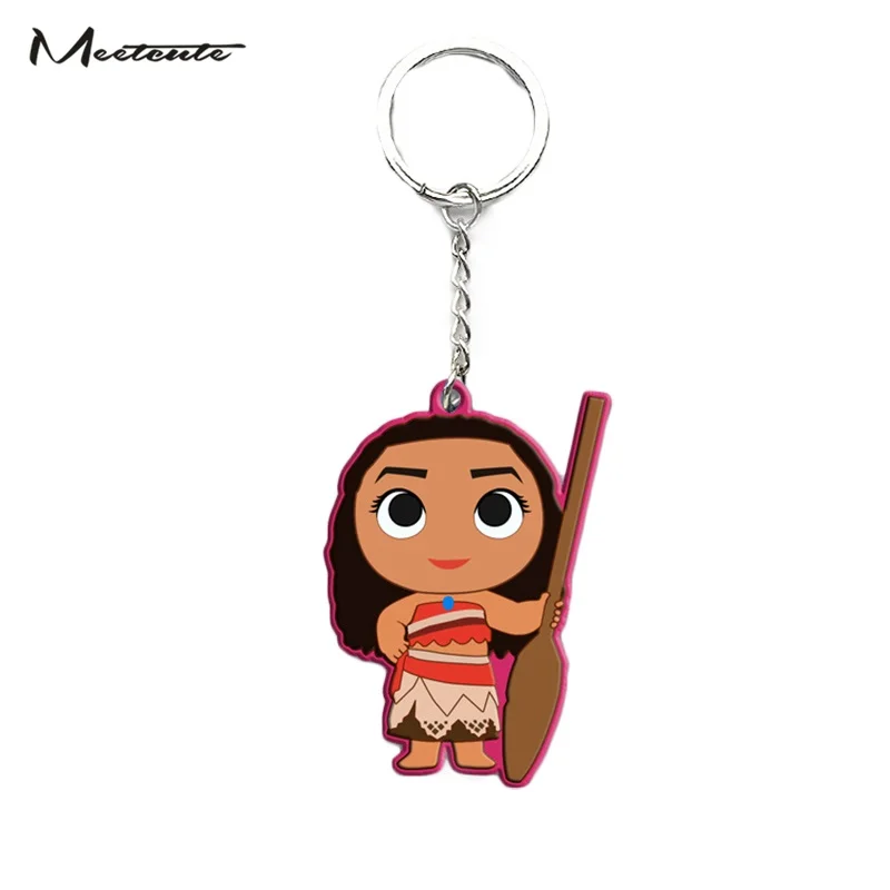 Movie Princess Moana Keychain Keyring Action figure Maui Adventure Accessories