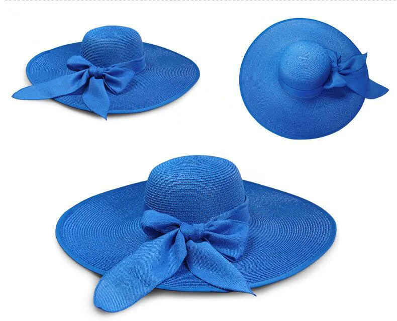 BINGYUANHAOXUAN Brand Large Brim Floppy Floppy Hat Sun Hat Beach Women Hat Foldable Summer UV Protect Travel Casual Hat Female