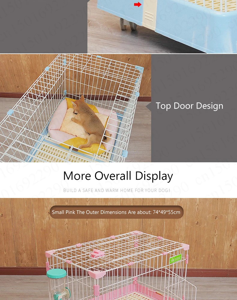 1 высококачественная металлическая клетка для собак в помещении питомник с туалетом двойная дверь маленькая милая клетка для кошек вилла с колесами