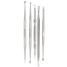 OUTTOP 5 шт./1 Набор прыщи, инструмент для устранения угрей черных точек, инструмент для удаления игл, Профессиональный Серебряный May23