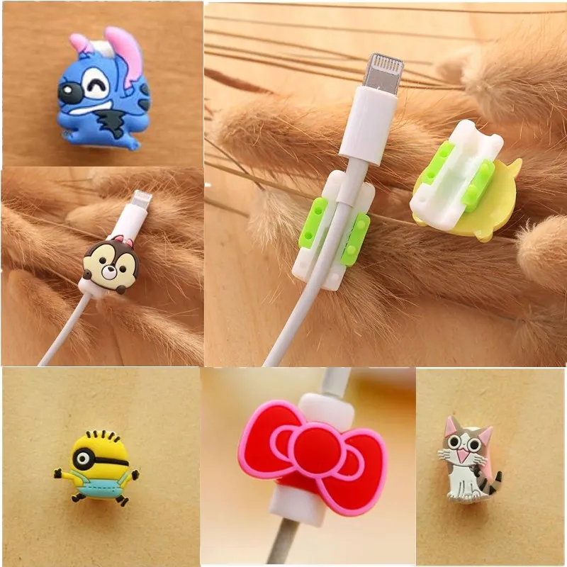

USB Cable Protector Cute Stitch Case for Huawei P20 Lite Organizer Data Line Charging Protection Winder For Huawei P Smart