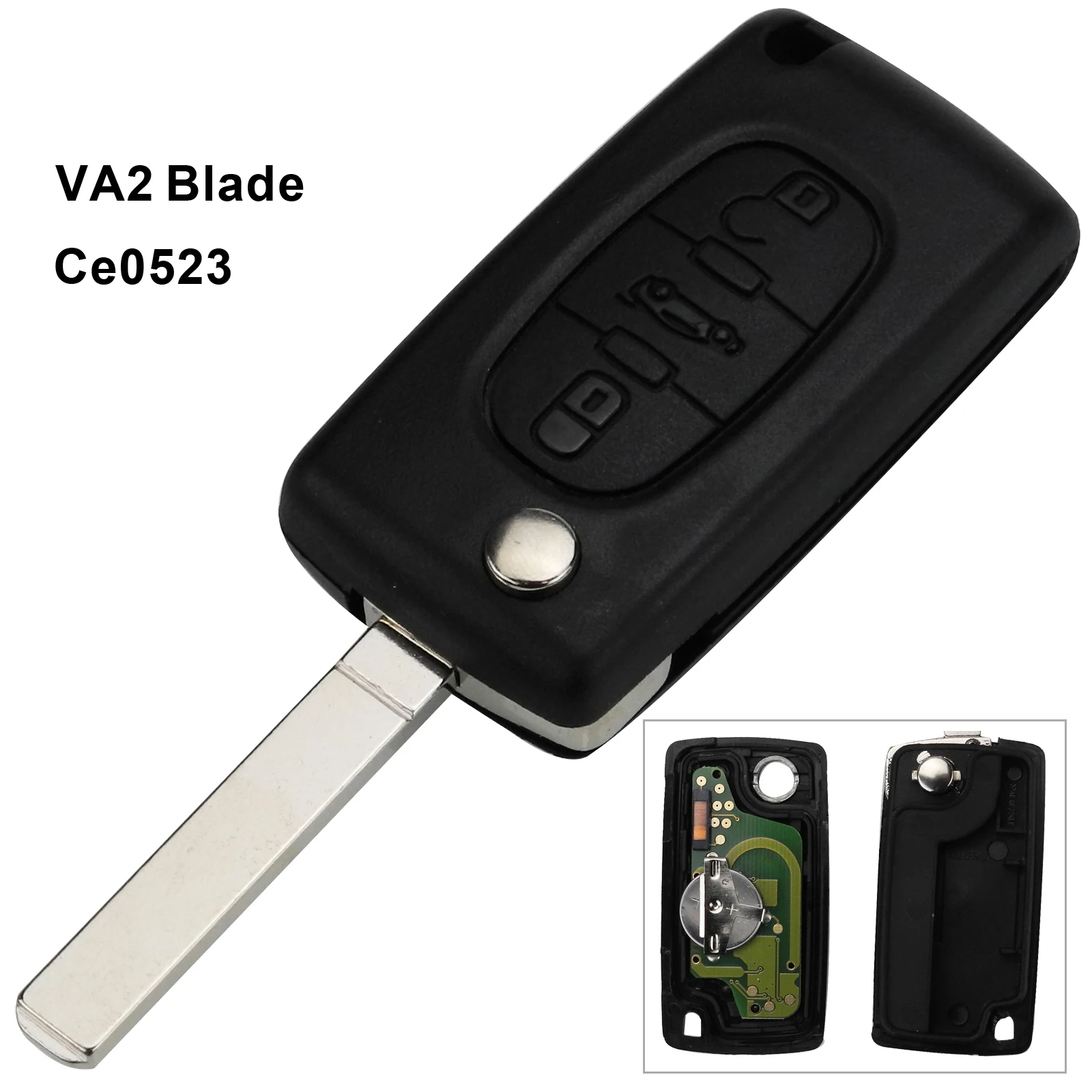 Keyforkess CE0523 Flip Remote Car Key 3 Button tronco centrale per Citroen Key ASK 433 Mhz ID46 - PCF7941 VA2 lama non tagliata 9 Keyforkess CE0523 Flip Remote Car Key 3 Button tronco centrale per Citroen Key ASK 433 Mhz ID46 - PCF7941 VA2 lama non tagliata -
