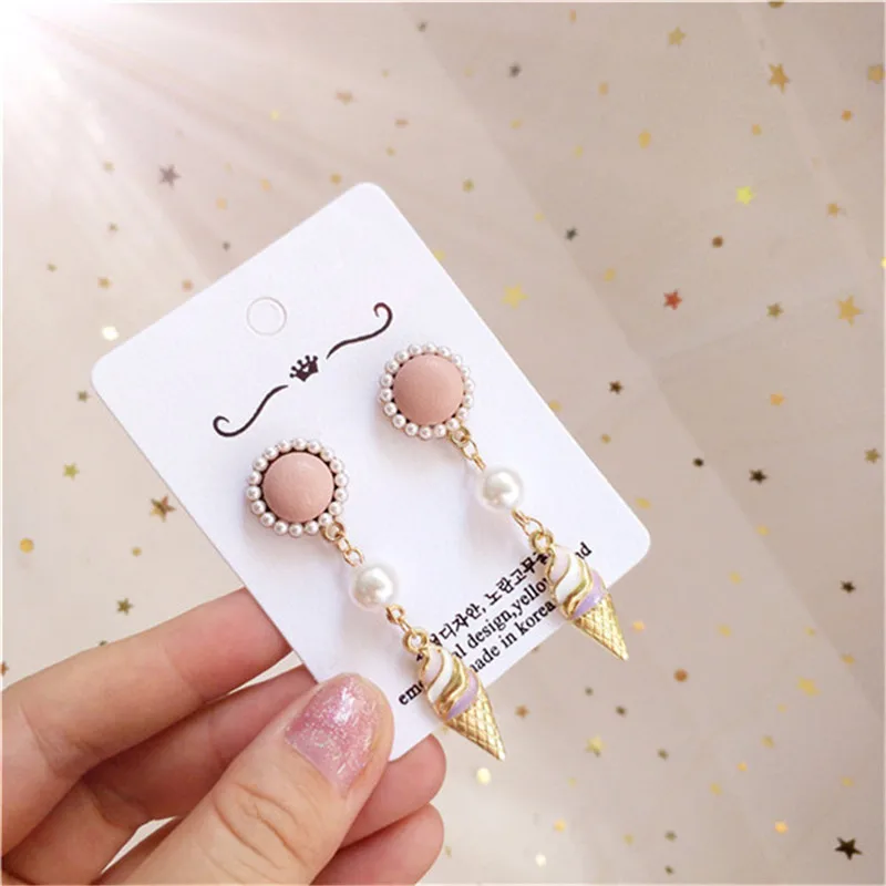 Korea Handmade Bee Rabbit Swan Doll Ice cream Cherry Women Drop Earrings Bangle Earrings Fashion Jewelry Accessories-JQDPER130D5