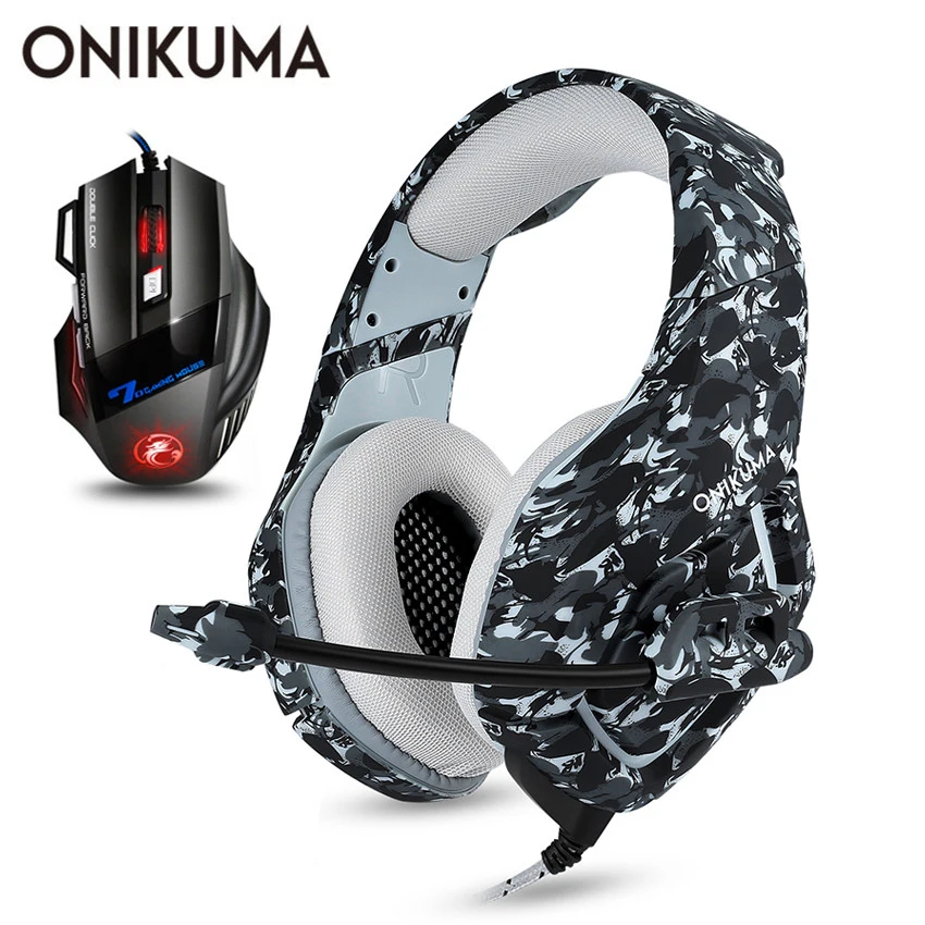 ONIKUMA K1 Casque PS4 игровая гарнитура с микрофоном ПК шумоподавляющие стереонаушники +