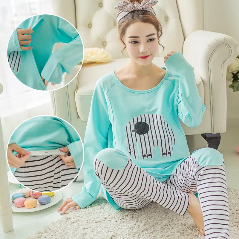 breastfeeding pajamas breast feeding nightwear maternity nursing pajama