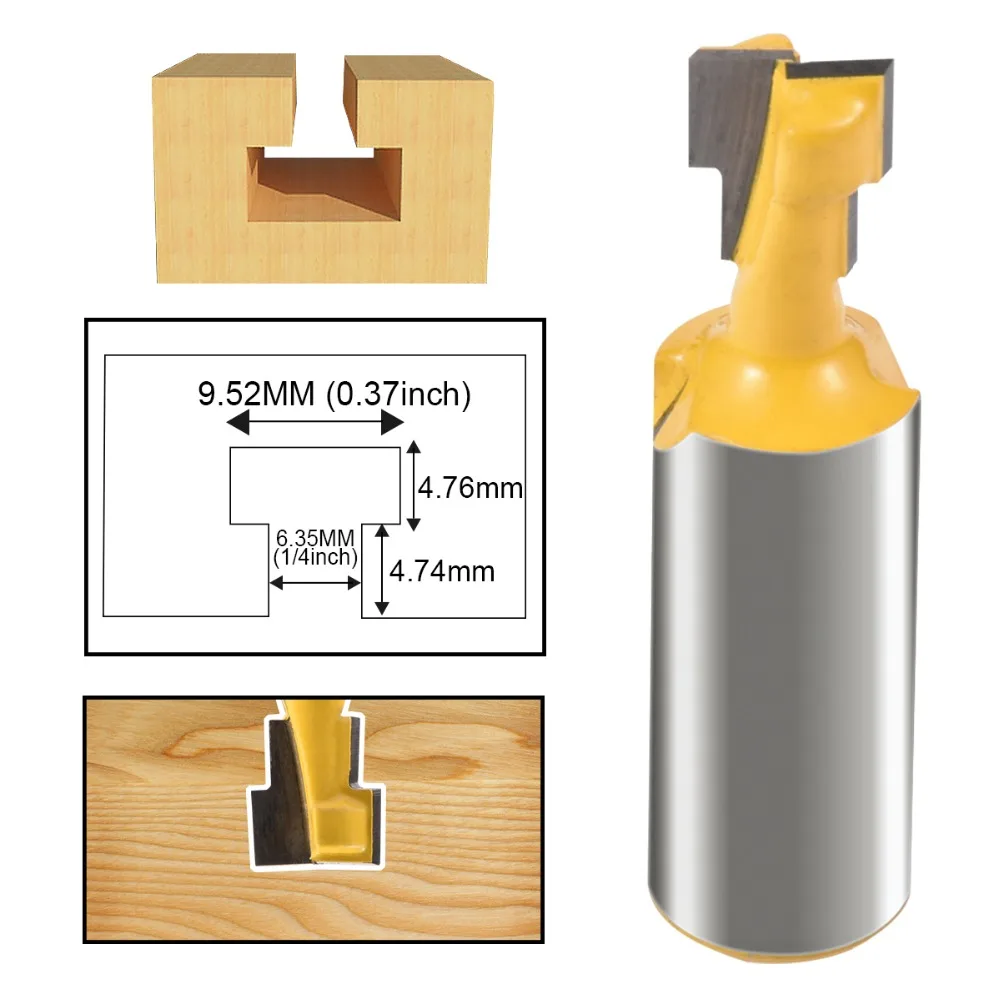 

1pcs T-Slot Router Bit 1/2" Shank Diameter 3/8" Blade Width Router Bits For Wood Carbide Alloy Milling Machine