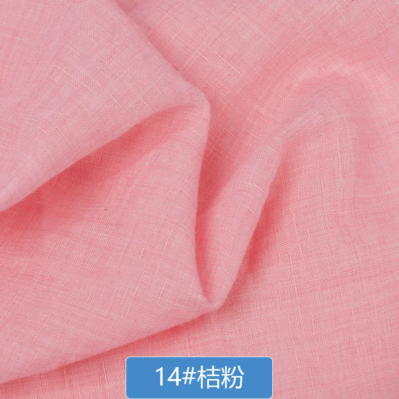 50x140 см однотонное хлопковое льняное тонкое платье ручной работы из ткани бамбуковое платье для шитья DIY фоновые материалы для рукоделия - Цвет: 14