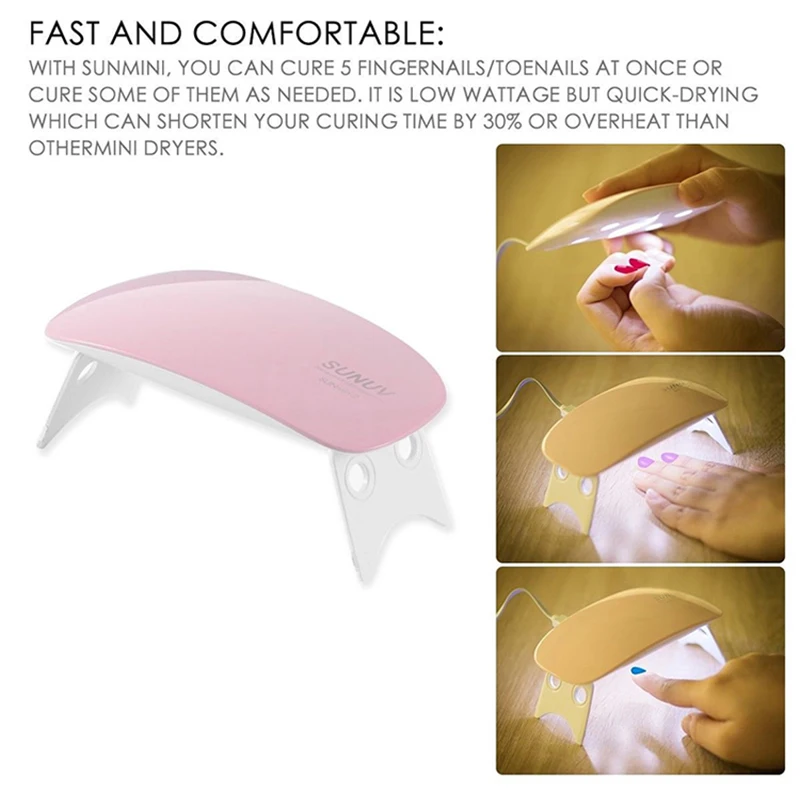 

UV LED Nail Lamp Dryer Smart Sensor Sunmini 6w Nail Lamp