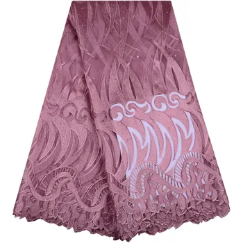 

2019 Africa Lace Fabric High Quality Nigerian Tulle Lace French Net Stones Lace Fabric For wedding Dress A1490