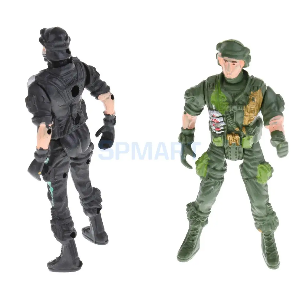 5pcs Plastic Military Playset Toy 9cm Paratroopers with Parachute Soldier Action Figures Kids Toy