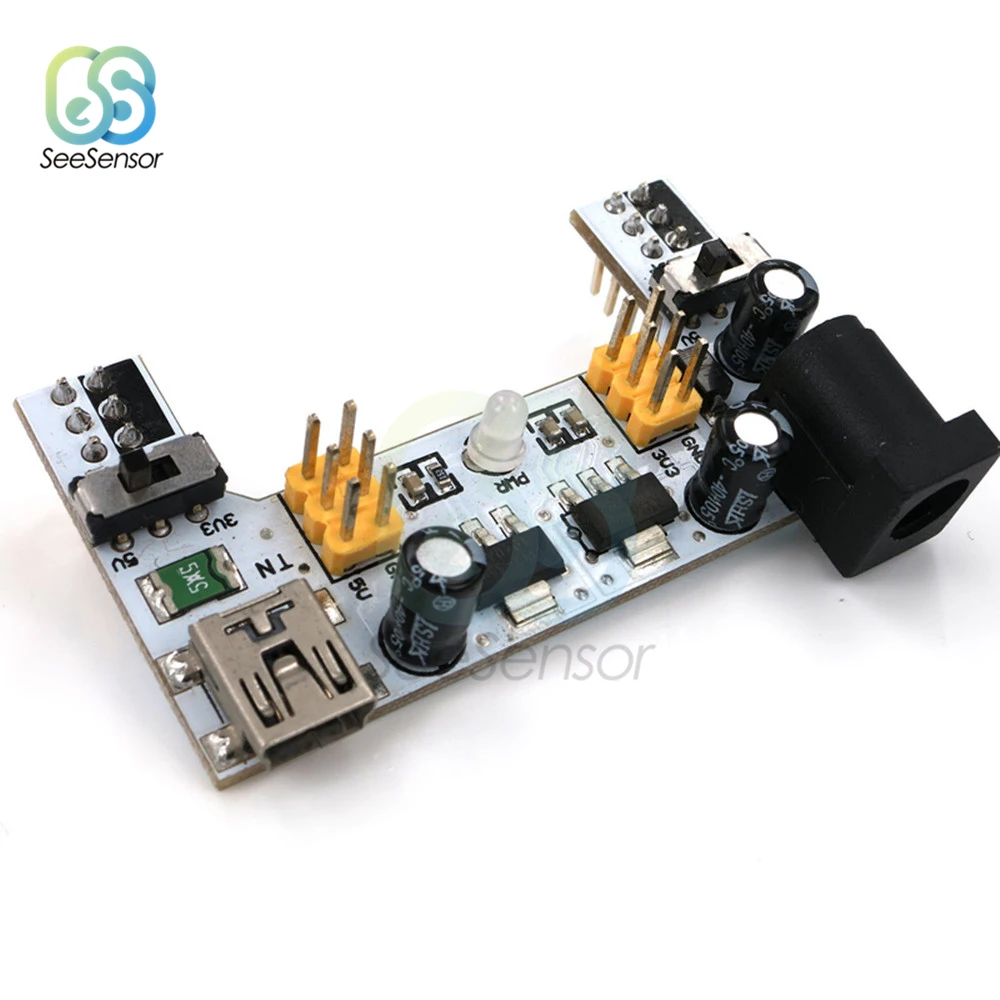 

MB102 White Breadboard Dedicated Power Supply Module MB-102 Module 2 Channel Board Mini USB Interface 2-way 5V/3.3V for arduino