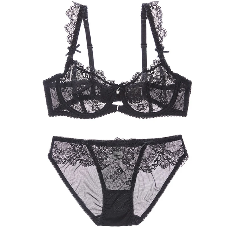 Goede Shaonvmeiwu Dunne transparante sexy kanten beha pak grote omvang perspectief verleiding ondergoed beha dunne gedeelte geen spons