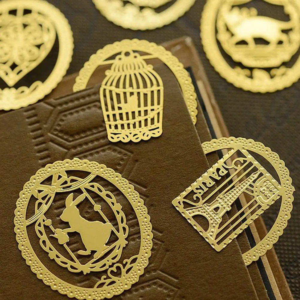 

New Metal Bookmarks Mini Cute Animal Birdcage Heart Eiffel Tower Book Mark Clips For School Office Supplies Stationery 2.5*3 cm