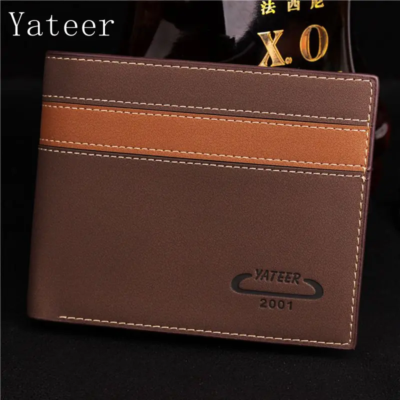 

Yateer New Men's PU Leather Wallet High Quality Men's Wallet Purse Short Fashion Men Wallets Card Photo Holder Wholesale Price