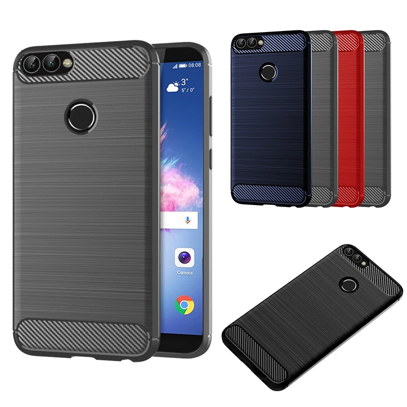 

For Huawei P Smart 2019 Case Cover P Smart TPU Silicone Bumper Anti-Shock Soft Carbon Fiber Phone Cases Cover For Huawei P 10