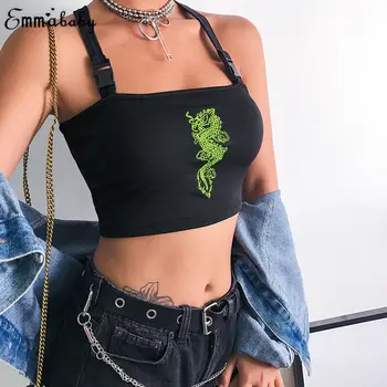 

Women Buckle Vest Boob Tube Crop Top Bralet Sheer Sexy Black Top Streetwear Cami Summer Tank Top Women Clothes 2019