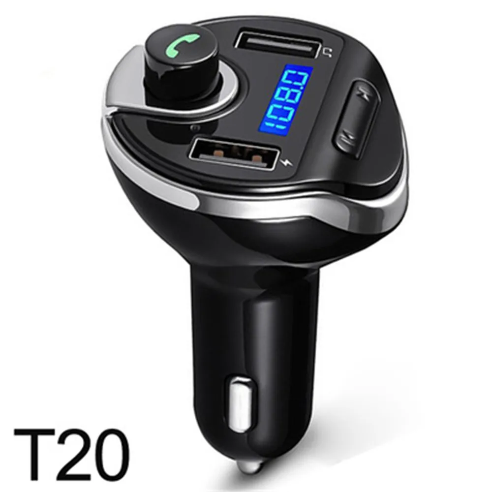 

T20 Bluetooth Car Kit FM Transmitter Receiver Wireless Radio Handsfree Adapter MP3 Player Car USB Charger Accessories