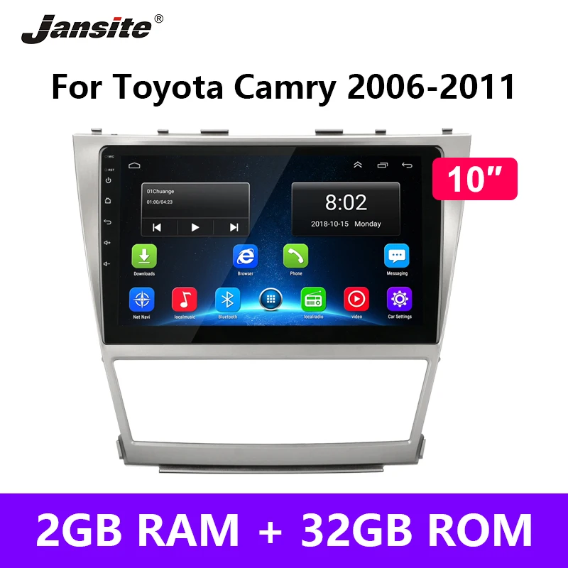 

Jansite 10" 4G Car Radio For Toyota Camry 2006-2011 Android 8.1 Player Touch screen multimedia players Accessories Sedan NO DVD