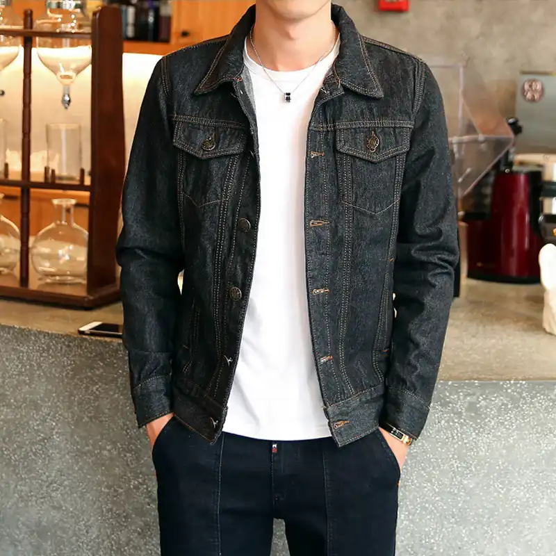 dark denim mens jacket