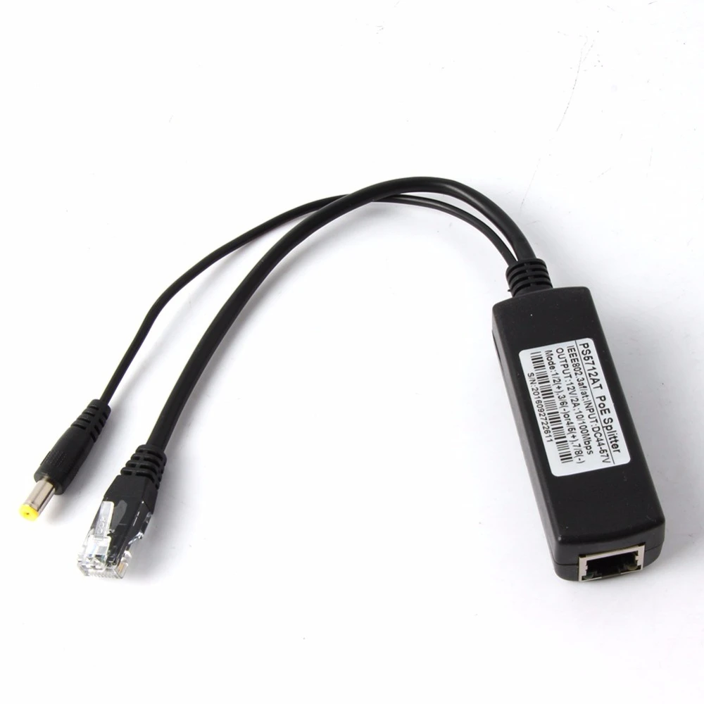 SUCAM 2Pieces Standard Power Over Ethernet POE Spliter 10100mbps IEEE802.3af DC 12 V Output for IP Camera 2