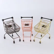 Fan-shaped Mini Supermarket Shopping Cart Children's Trolley Of European-Style Exquisite Gifts For Home Decorations