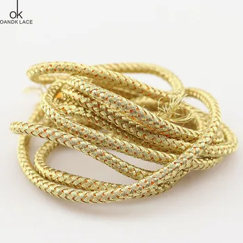 

New Golden Silk Lace Trim For Garment Accessories Decoration Sew On Guipure Lace Fabric GOLD CORD Flat rope