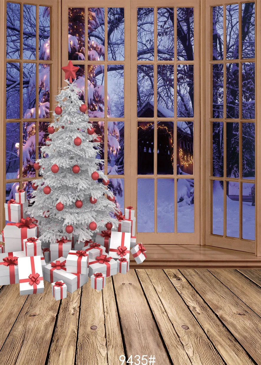 SJOLOON Christmas photography background Christmas tree photography backdrop winter photo