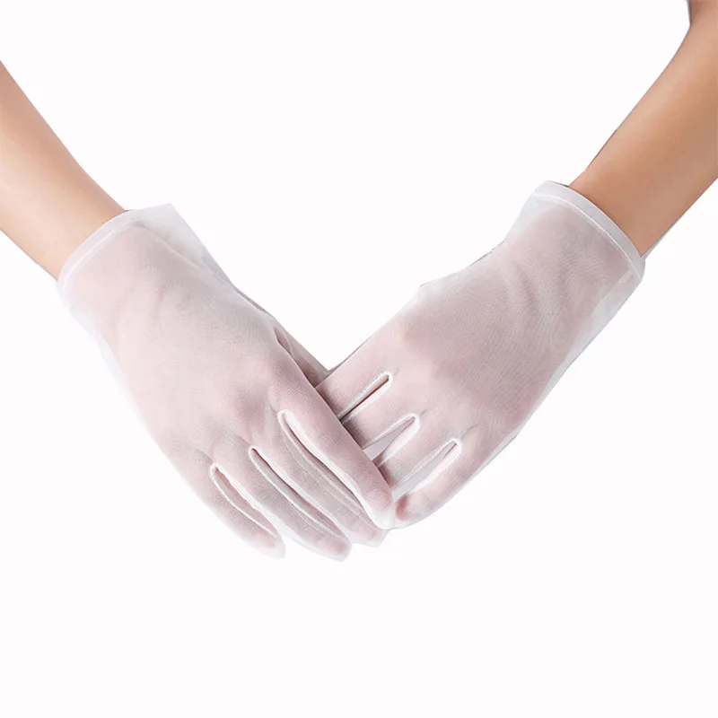 Сексуальные кружевные белые женские перчатки сетчатые марлевые ультра тонкие Вечерние перчатки для танцев женские летние перчатки для водителя с защитой от солнца