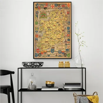 

Vintage Pictorial Map of Ireland Canvas Print Picture Exquisite Design Flag Wall Art Sticker Pub Cafe Home Decor