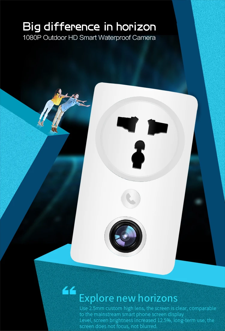 2MP умная розетка wifi IP fisheye камеры 1080 P full HD охранных P2P Wi-Fi ip-камер умная розетка мини беспроводная камера видеонаблюдения