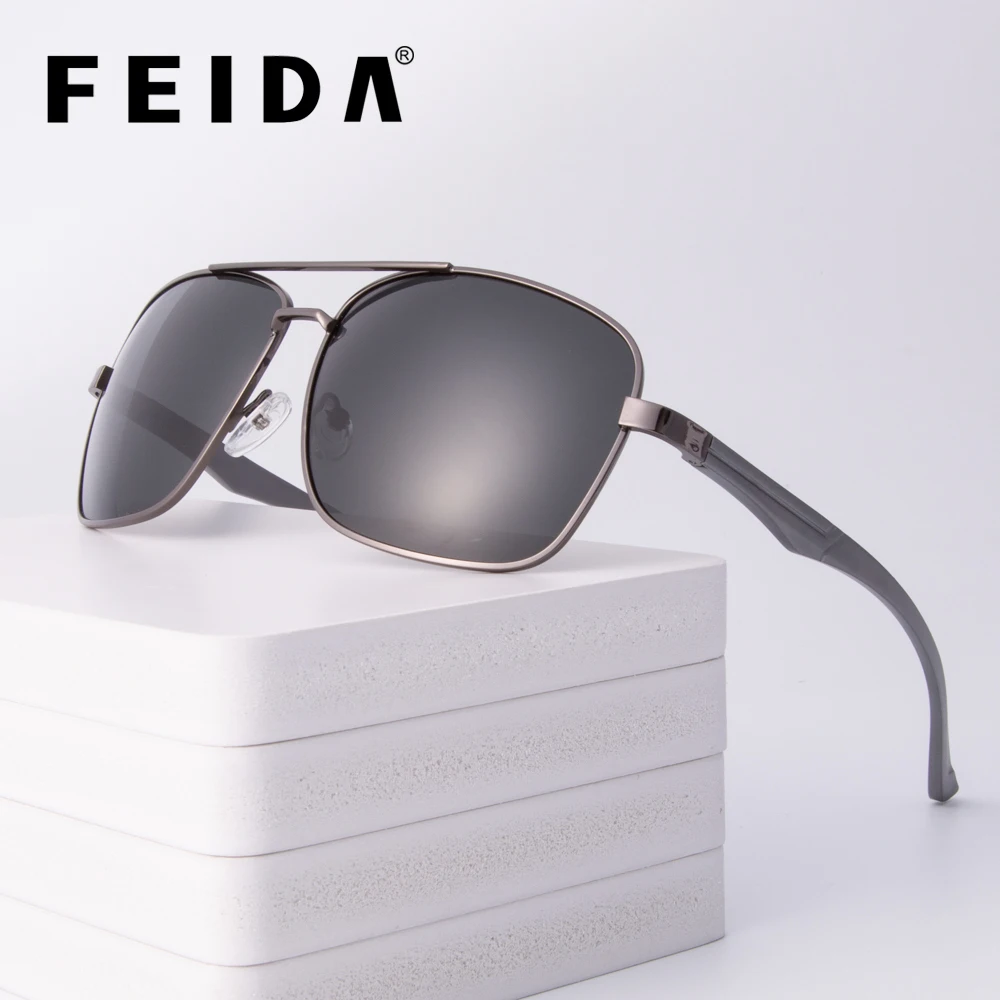 

FEIDA Brand sunglasses men pilot glasses spectacles polarized against UV400 UVA/UVB vintage Eyewear Sunglasses Designer P1020