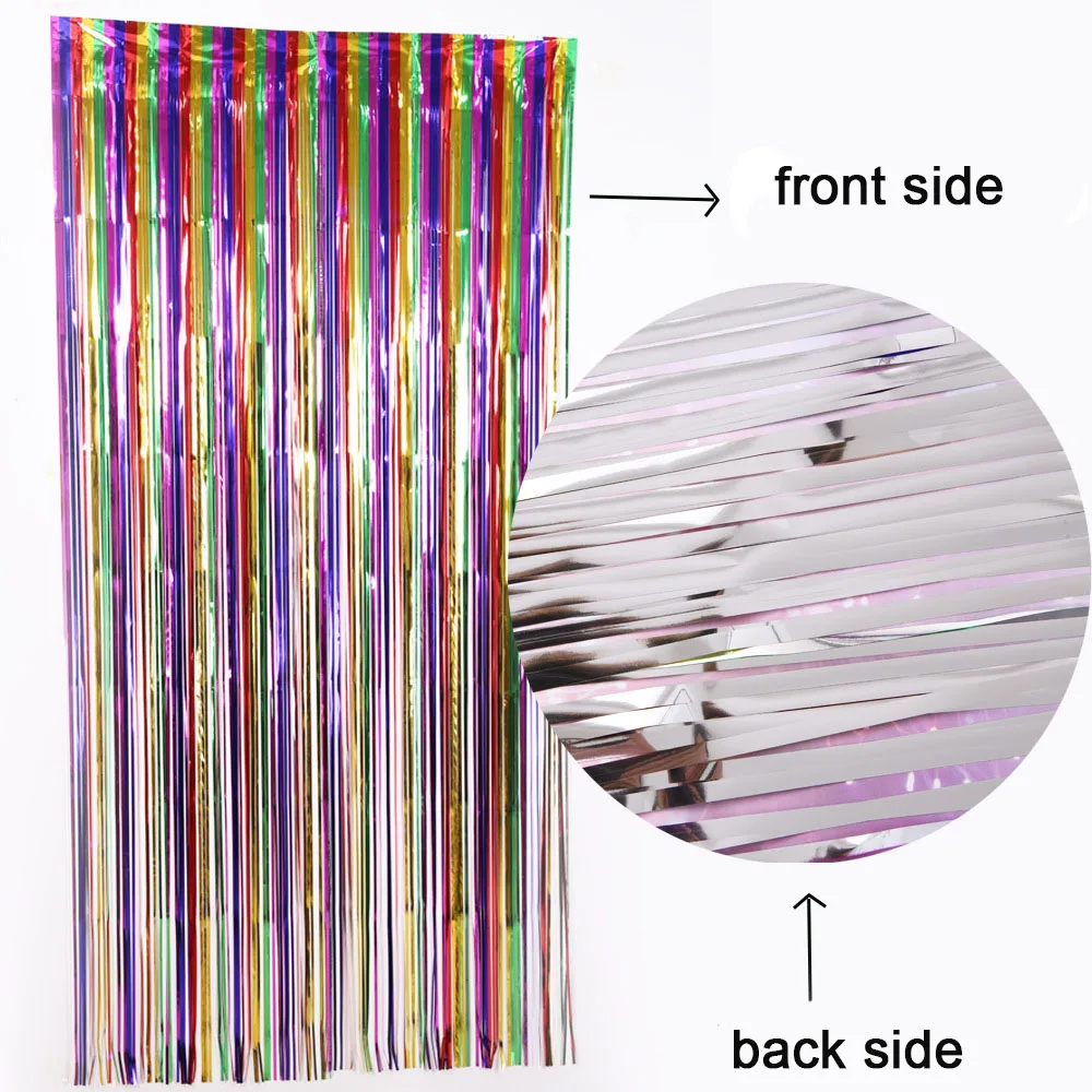 2M New Birthday Curtain Birthday Party Decorations Adult Party Backdrop Foil Curtain Wedding Tinsel Photo Booth Backdrop