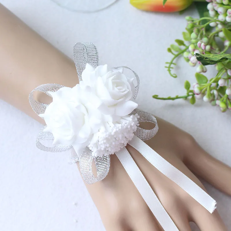 Wrist Flower Bridesmaid Hand Flowers wedding corsage  (15)
