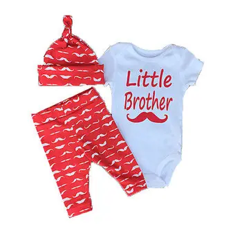 

2016 Autumn Newborn Baby Girls Boy Short Sleeve Romper+Pants Leggings Hat 3PCS Outfits Set