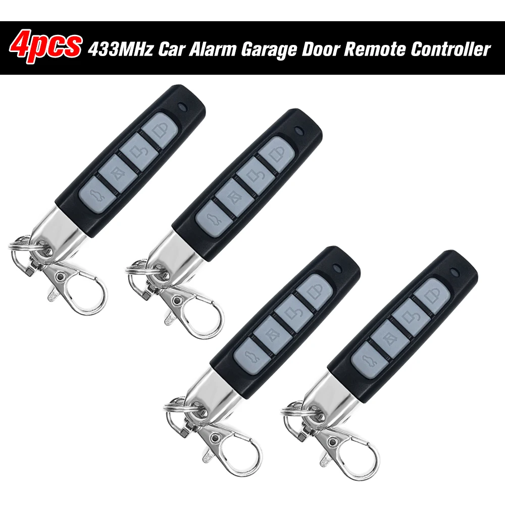 

433MHz Car Alarm Garage Door Remote Controller Duplicator Clone Code Scanner Transmitter Security 4 Keys Remote Control Key