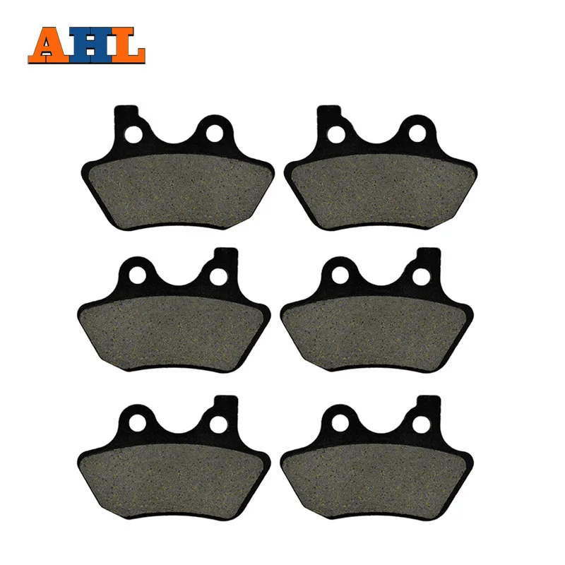 AHL 3 Pairs Motorcycle Brake Pads For Harley Davidson FLHRCi Road King