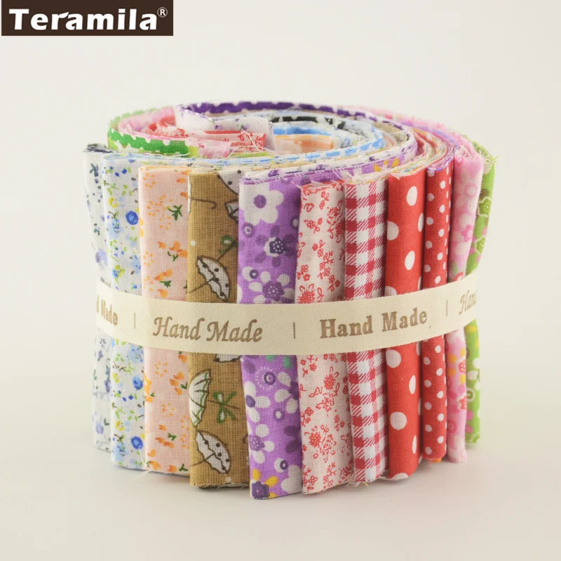 Colorful Design 7 PCS / Lot 9CMx50CM Teramila Jelly Rolls Strips Fabric
Cotton TIssue DIY Crafts Textile Patchwork Quilting