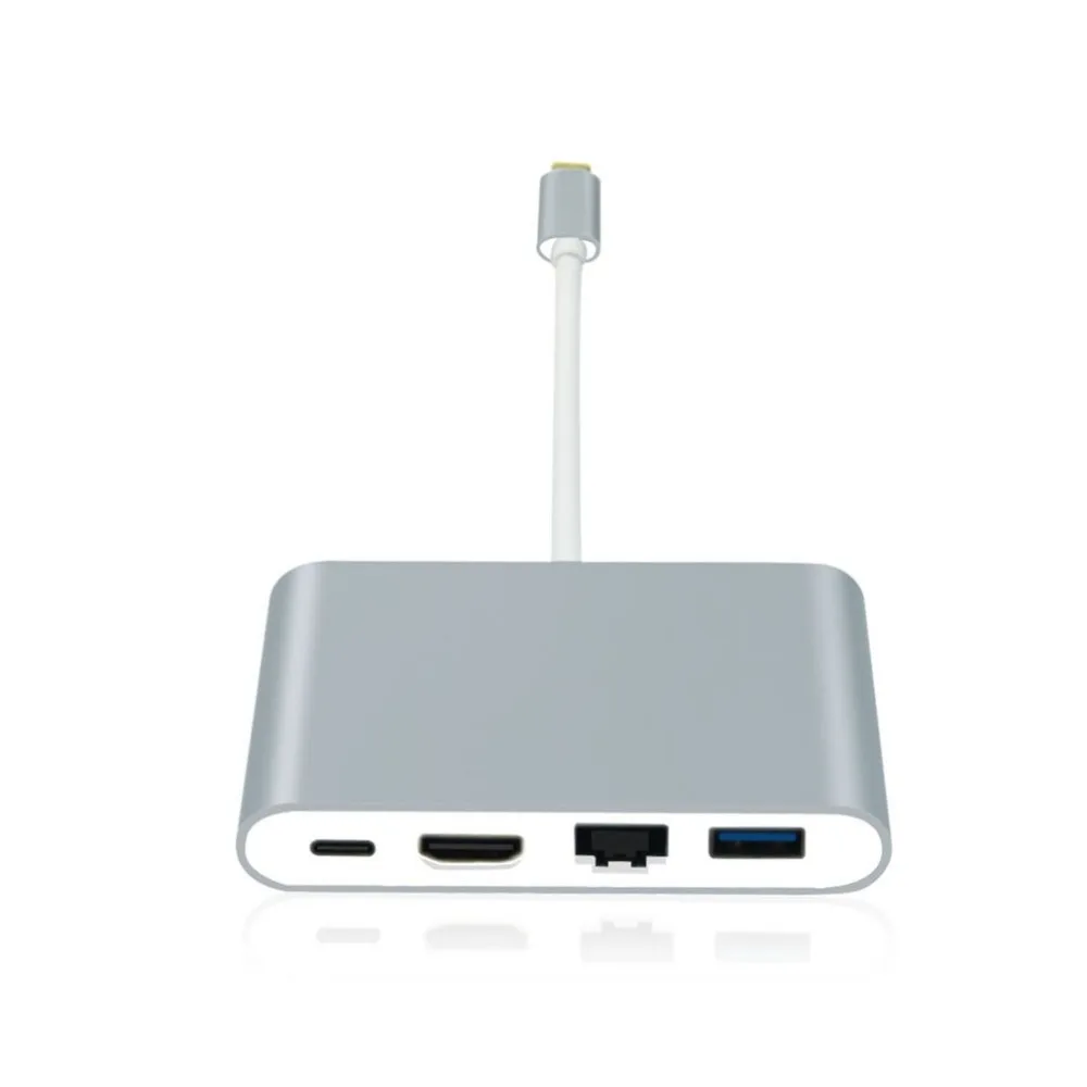

USB Type-C Hub USB-C to HDMI UHD 4K Converter RJ45 PD Port Gigabit Ethernet Adapter for Thunderbolt USB3.0 Hub