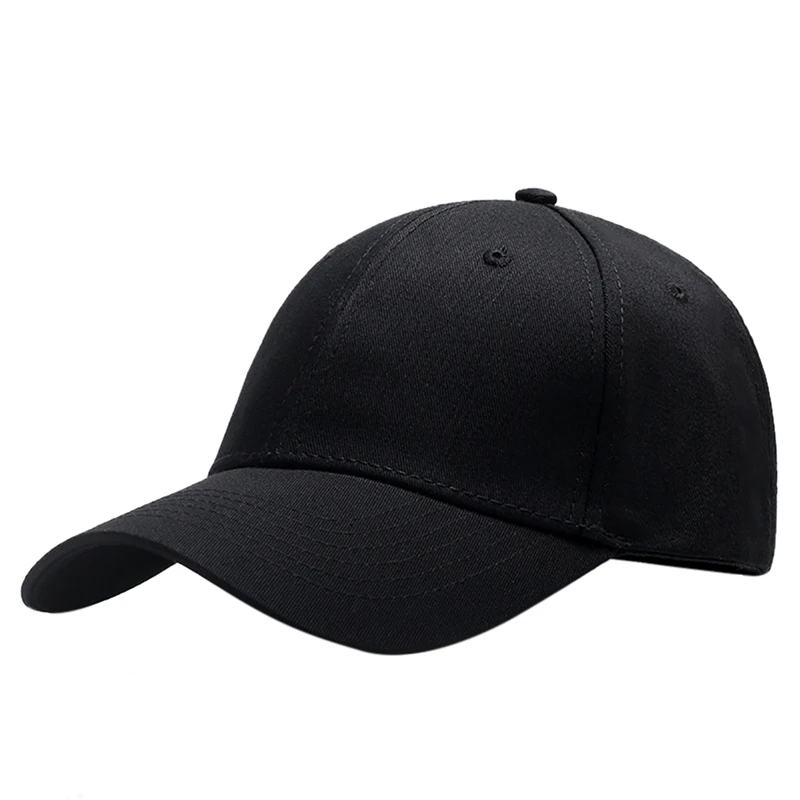 Black Unisex Casual Solid Adjustable Baseball Caps Snapback hats for